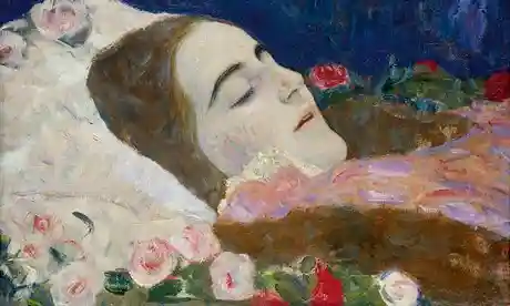 painting of woman on her death bed